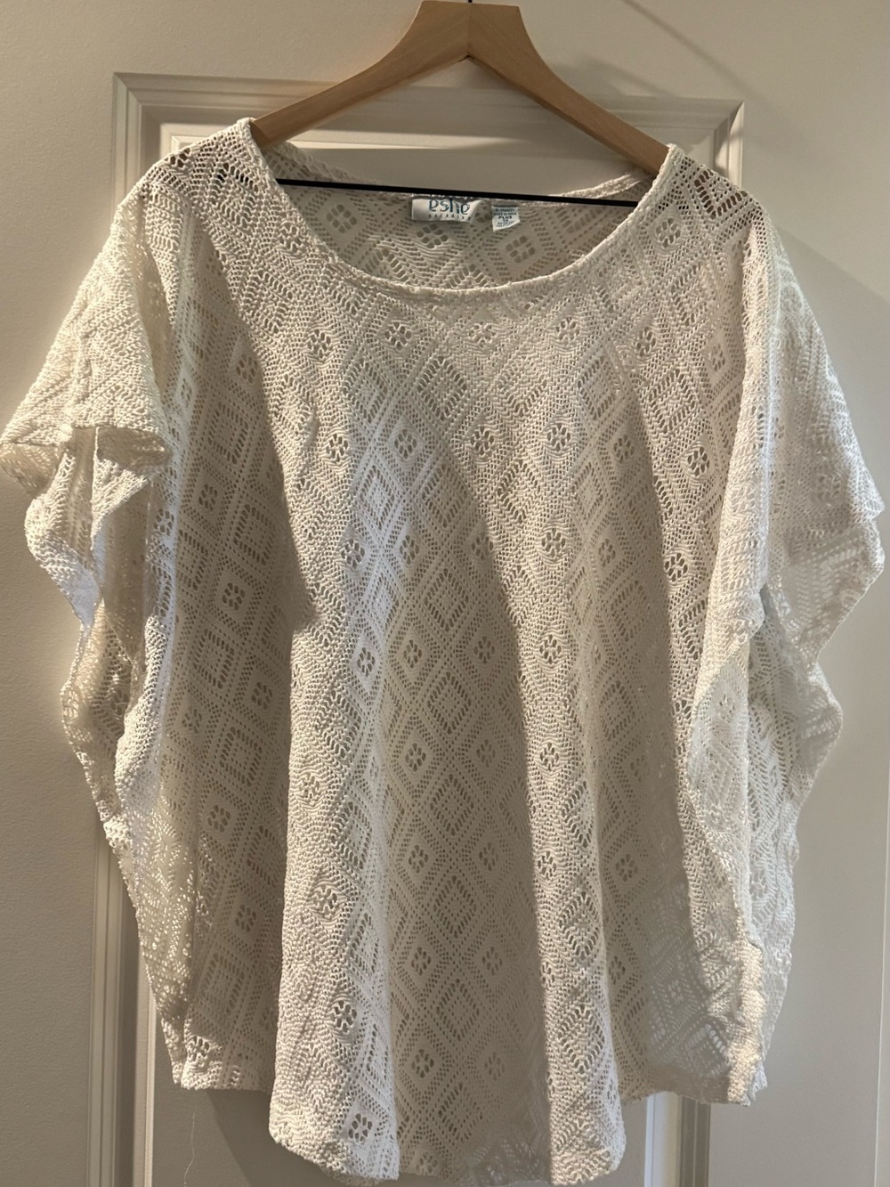 White Crochet Knit Women's Swim Coverup‎ Tunic